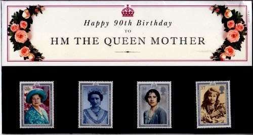 England, Scott#1327/30,1990,QEII,Queen Mother 90th Birthday, CV$9.00