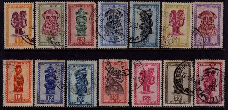 Belgian Congo, Scott #231,4,236,238,9,242,246,9,253,4,1947,50,used,CV$9.00