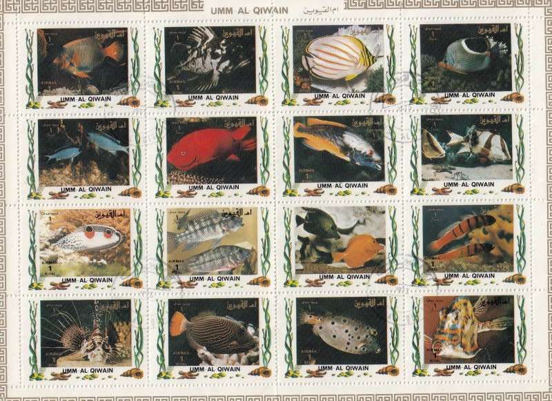 United Arab Emirates,UMM Al QIWAIN,1973,Insects sheet,MNH,CTO,