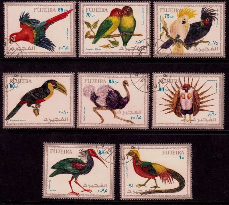 United Arab Emirates,Fujeria,1972,Butterflies & Birds,MNH,CTO