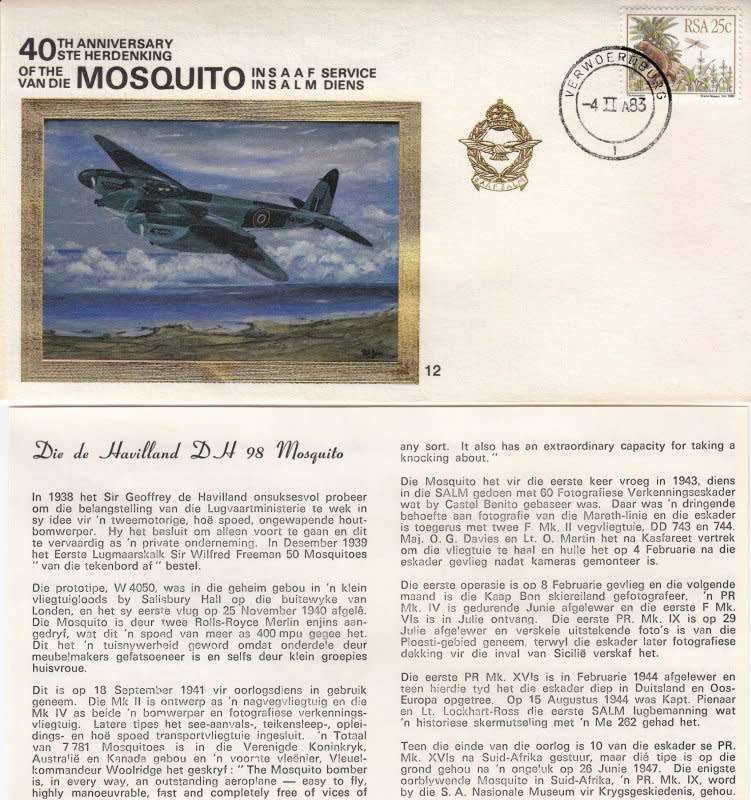 RSA,Scott #609,1983,Aviation Cover,Size19cmX10cm