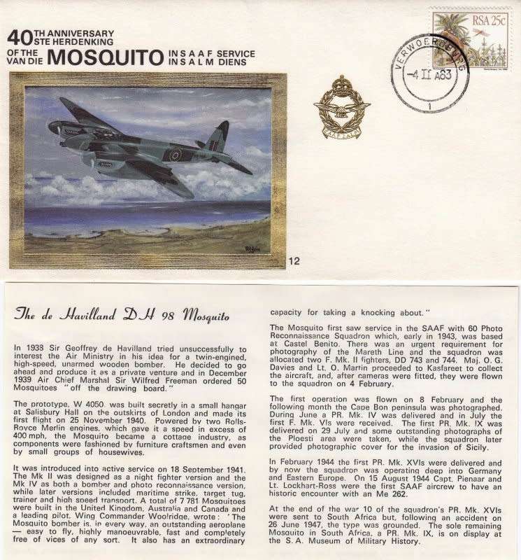 RSA,Scott#609,1983,Aviation Cover,Size19cmX10cm
