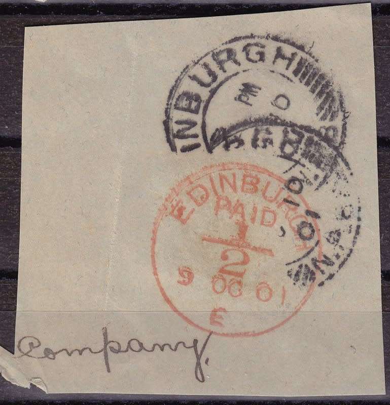 Great Britain,England,Edinburgh Postal Paid Mark,1901