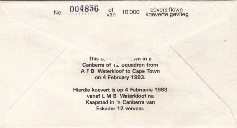 RSA,Scott #609,1983,Aviation Cover,Size19cmX10cm