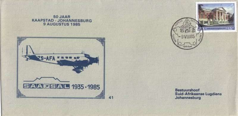South Africa,Aviation,1985,8,110 of 10,000 printed and flown
