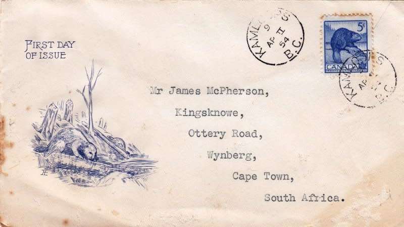 Canada,Scott #336,1954,FDC,Size16.6X9.4cm