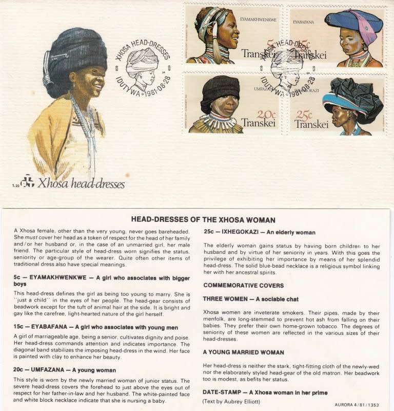 RSA,Transkei,Scott #87,90,1981,FDC,Size19cmX10.3cm