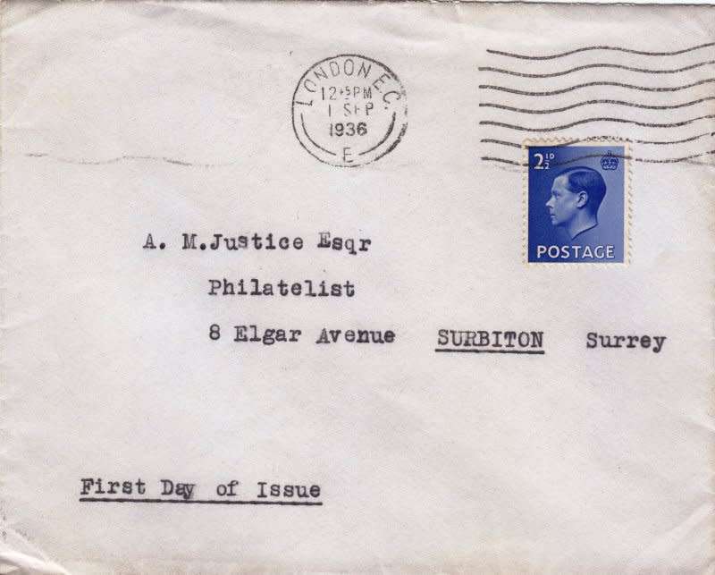 Great Britain,KEVIII,Scott #233,1936,used FDC