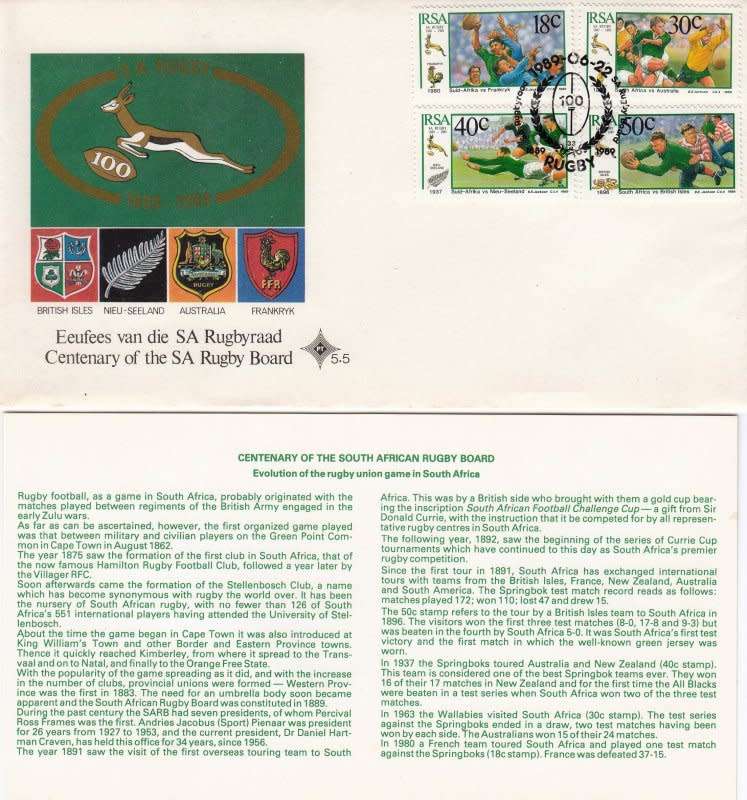 RSA,Scott #770,773,1989,FDC,Size19cmX10.3cm