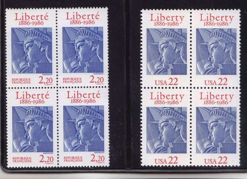 United States & France joint issue 1986,MNH,Statue of Liberty 100th Annv.