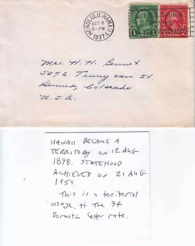 United States,1937,Cover,Stunning cancellation!