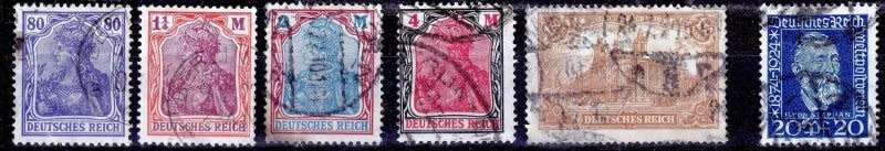 Germany,Germania,Scott #113,130/132,341,1920,FU,CV$8.00