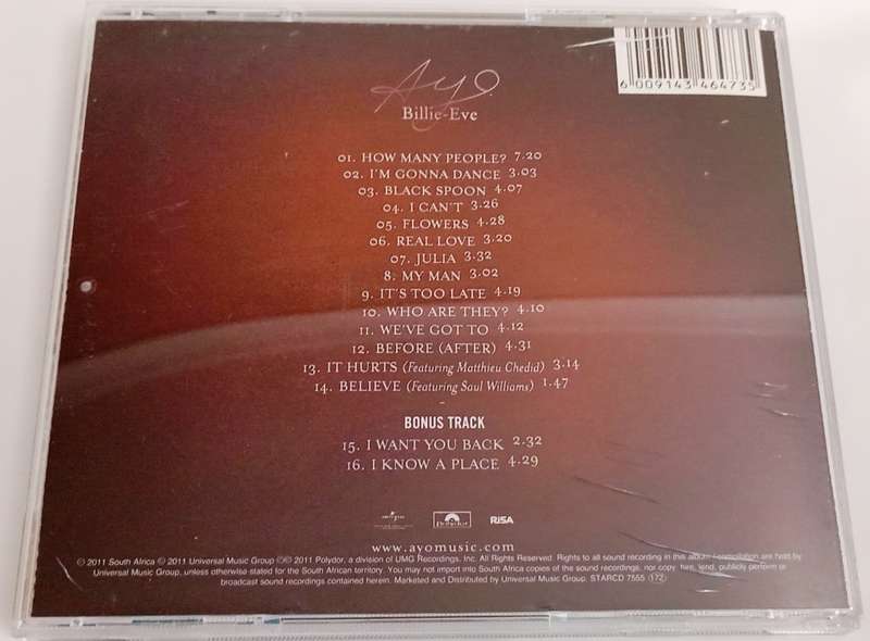 CD, Aye - Billie eve -  VG+