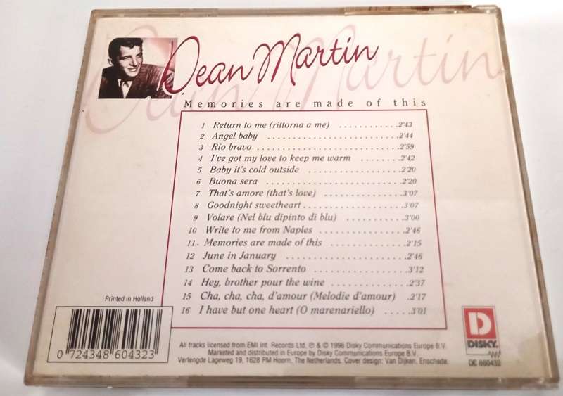 CD, Dean Martin - Memories are made of this - VG