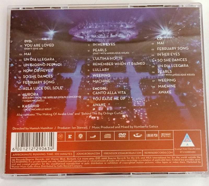 CD, Josh Groban - Awake Live  - CD and DVD - VG