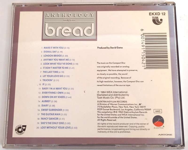 CD, Bread - Anthology of Bread - VG