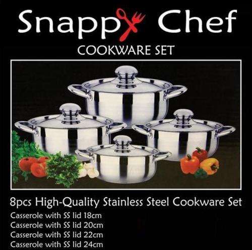 8 PIECE STAINLESS STEEL COOKWARE SET**Heavy Bottom**BEST QUALITY GUARANTEE