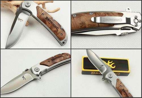 Browning Folding Knife Pocket Knife Outdoor Knife Survival Knife**Wood Handle**NEW Arrival**