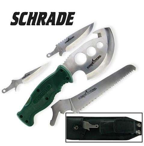 Schrade 4 Piece Camp Set Includes Saw,Drop Point,Skinner**Just Arrived**Camping Gear