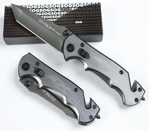 SOG knives Folding Rescue Knife 440C 56HRC full Blade Knives Tactical knife**NEW Arrival**