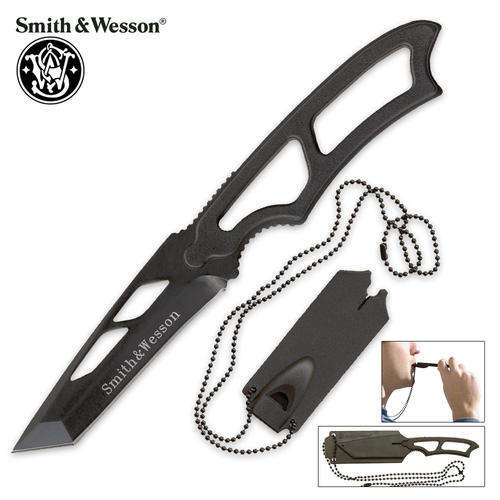 Smith & Wesson Tactical Tanto Lightweight Neck Knife (Black) SW990TA**NEW Arrival**