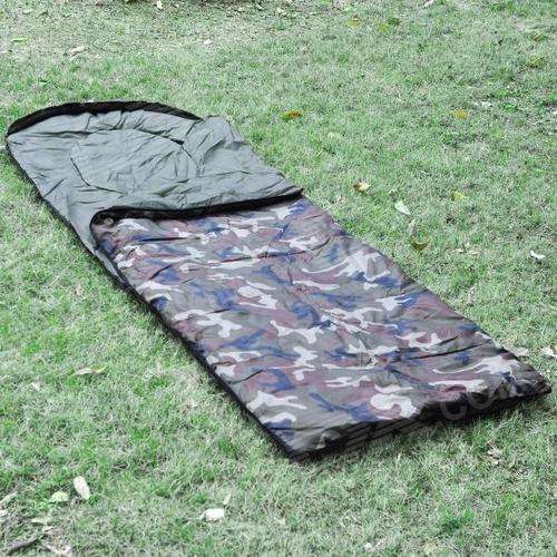 Envelope Style Camping Warm Rectangle Sleeping Bag - Camouflage Green