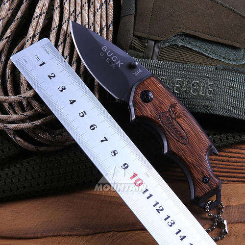 Buck X44 Folding Tactical Hunting Opener Knife Wooden Handle Outdoor**New Arrival**Limited