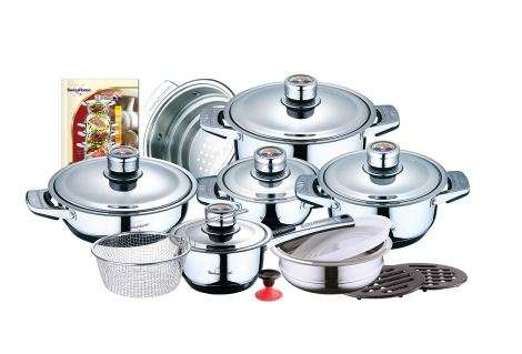 19 PCS STAINLESS STEEL COOKWARE SET**18/10 STEEL** QUALITY  GUARANTEE