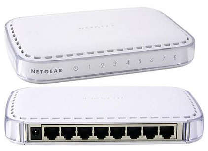 Netgear Gigabit 10/100/100 Ethernet Switch 8 port GS608