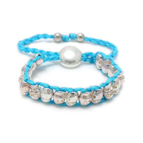 Shambala Bracelet with Zinc Alloy Skulls
