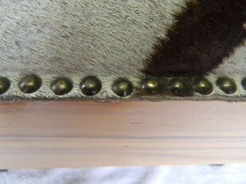 Antique Footstool With Zebra Hide Upholstery