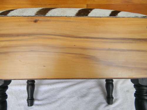 Antique Footstool With Zebra Hide Upholstery