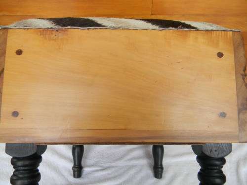 Antique Footstool With Zebra Hide Upholstery