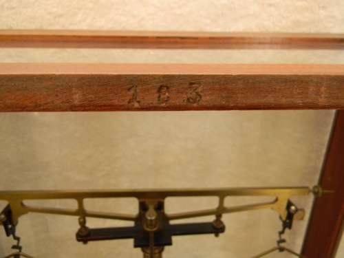 Antique Scale In Enclosed Cabinet