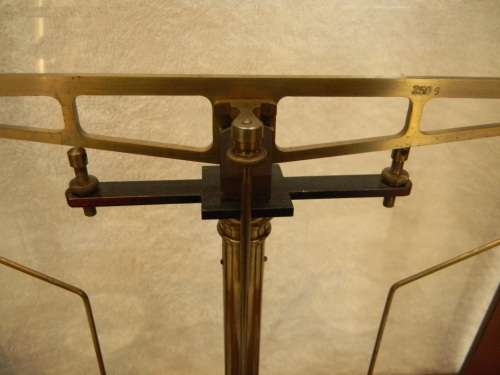Antique Scale In Enclosed Cabinet