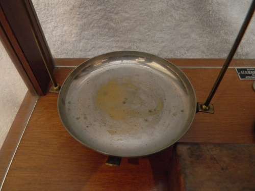 Antique Scale In Enclosed Cabinet