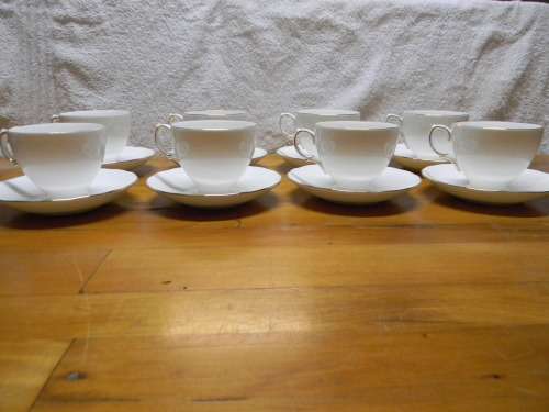 8 Queen Anne Bone China Cups And Saucers