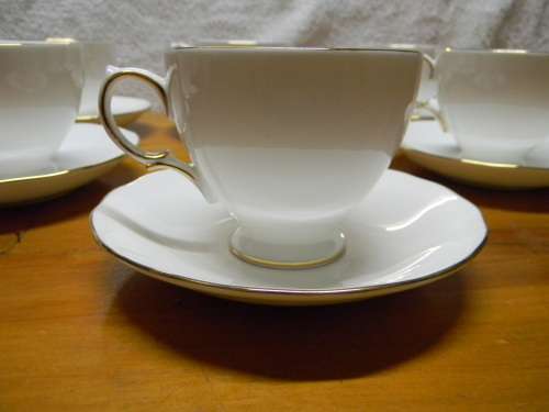 8 Queen Anne Bone China Cups And Saucers