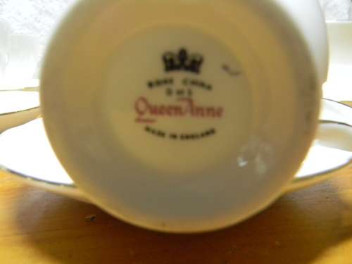 8 Queen Anne Bone China Cups And Saucers