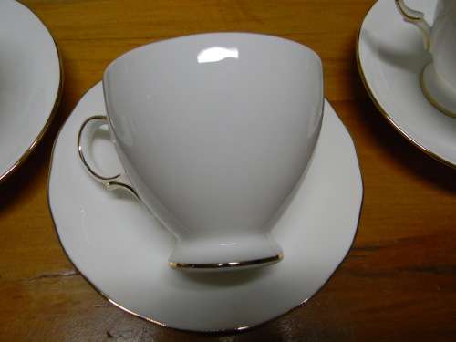 8 Queen Anne Bone China Cups And Saucers