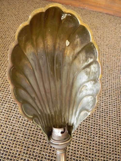 1930`s  Original Brass Shell Floor Lamp