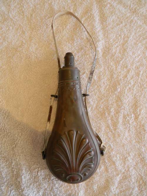 Antique Black Powder Gunpwoder Flask