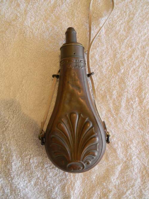 Antique Black Powder Gunpwoder Flask
