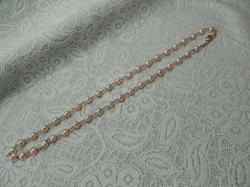 14CT ROSE GOLD AND PEARL NECKLACE