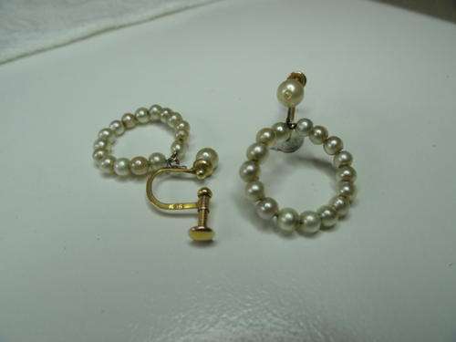 9ct AND SEED PEARL EARRINGS