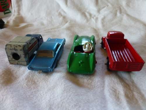 Dinky Toy Farm wagon,Dinky Aston Martin and Matchbox Pontiac GP Sports Coupe and other.