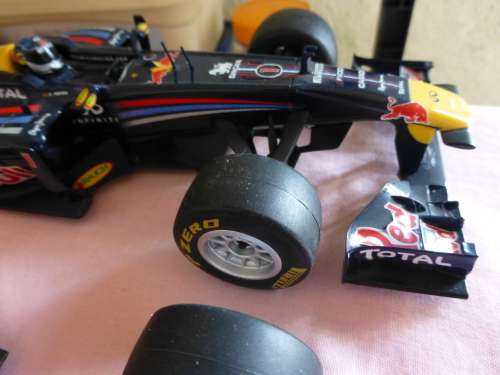 Ferrari 150 and Renault Red Bull R87 F1 Plastic cars