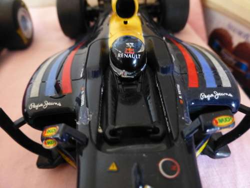 Ferrari 150 and Renault Red Bull R87 F1 Plastic cars
