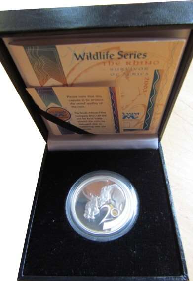 2003 Wildlife Series The Rhino Survivor of Africa 20c Proof Coin