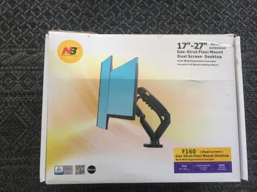 North Bayou Desktop Mount for 2 Screens(F160) Unboxed /Damaged packaging